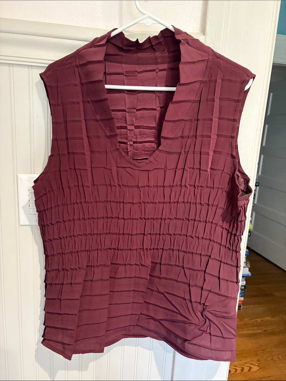 Babette Burgundy Wine Tank Top Blouse L